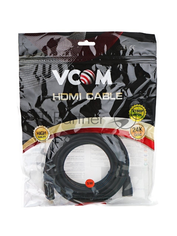 VCOM CG523-5M Кабель HDMI<=>HDMI-угловой коннектор 90град 5м, 2.0V