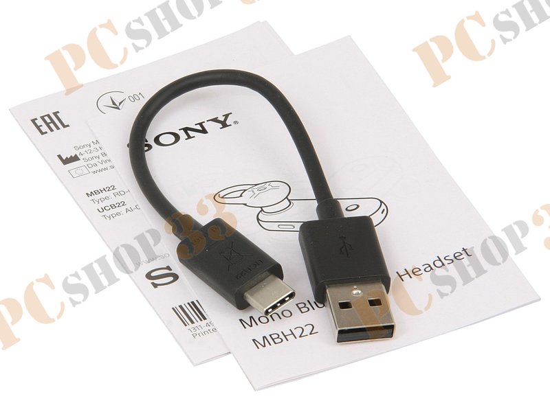 Гарнитура Sony MBH22RUB, беспроводная, моно, черный (Bluetooth)