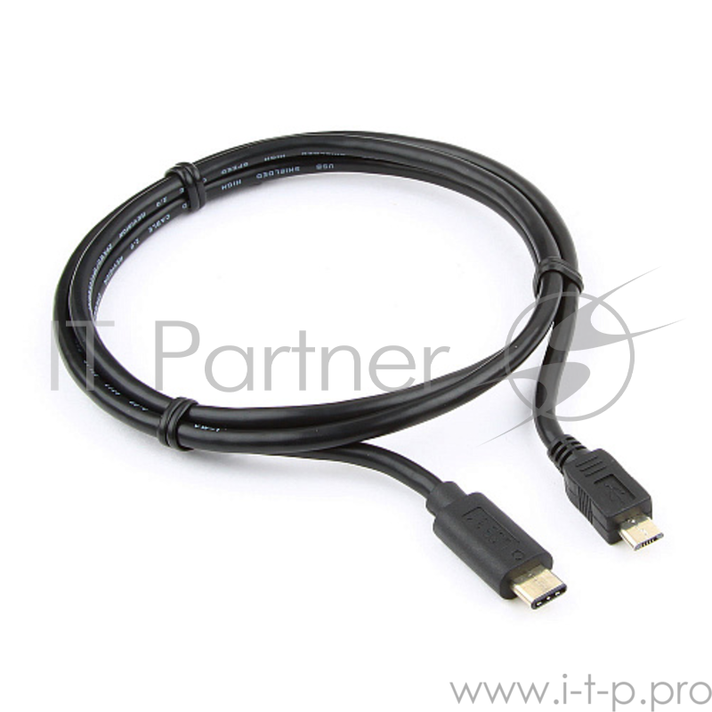Кабель USB2.0 соединительный USB microB-C Gembird Cablexpert CCP-USB2-mBMCM-1M (1.0м)