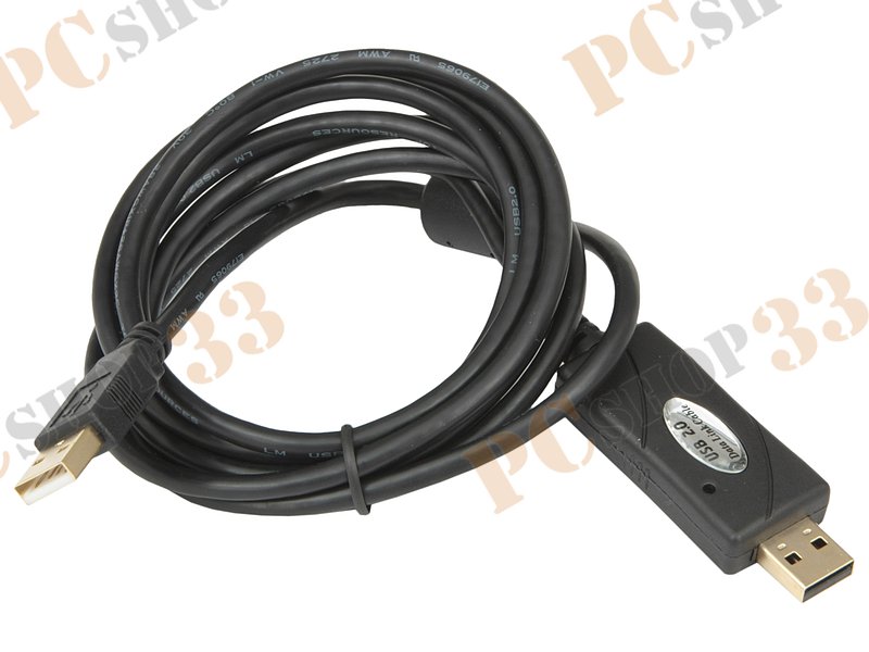 Кабель соединительный ПК-ПК USB2.0 Flextron CU2-DLC-ODS-2.0-01-B1, позолоченные контакты, с ферритовыми кольцами (2.0м)