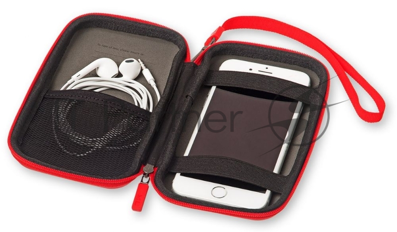 Чехол для путешествий Moleskine Journey Pouch SMALL 70х110x30мм (в компл.:ремешок на запястье) красный блистер