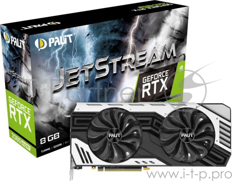 Видеокарта Palit PCI-E PA-RTX2060SUPER JS 8G nVidia GeForce RTX 2060SUPER 8192Mb 256bit GDDR6 1470/14000/HDMIx1/DPx3/HDCP Ret
