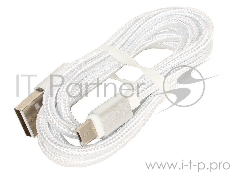 Кабель USB/micro USB Jet.A JA-DC21 1м белый (в оплётке, поддержка QC 3.0, пропускная способность 2A)