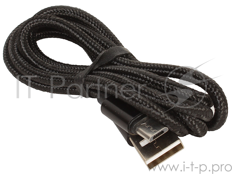 Кабель USB/micro USB Jet.A JA-DC21 1м черный (в оплётке, поддержка QC 3.0, пропускная способность 2A)