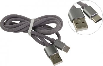 Кабель для зарядки и передачи данных Jet.A JA-DC34 1м серый (TPE, USB2.0/USB Type C, QC 3.0, 2A)