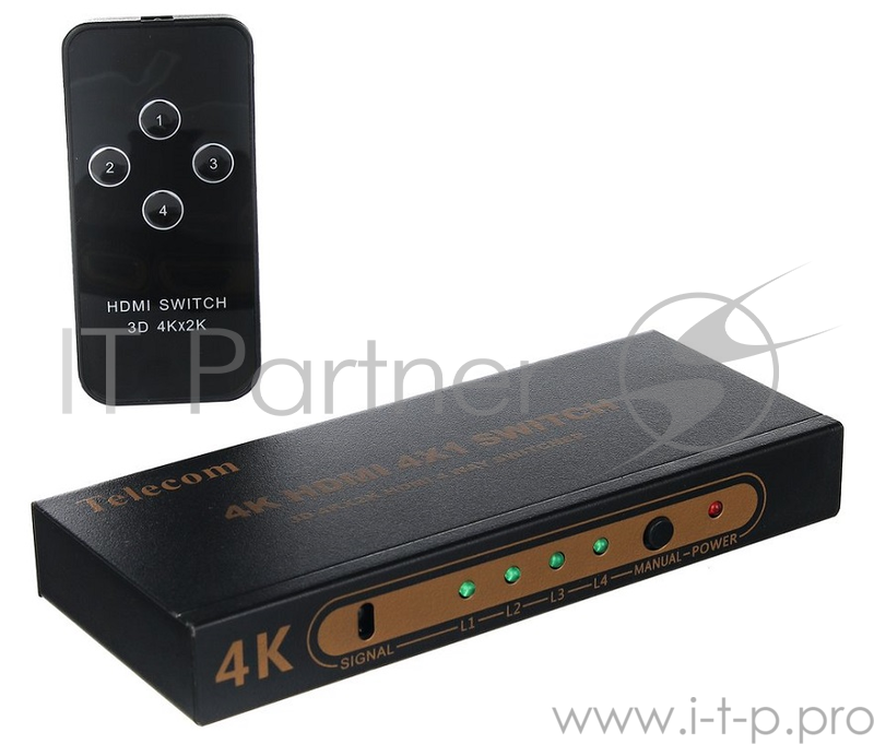 Переключатель Telecom HDMI 4=>1 4k@ 30HZ <TTS7100>