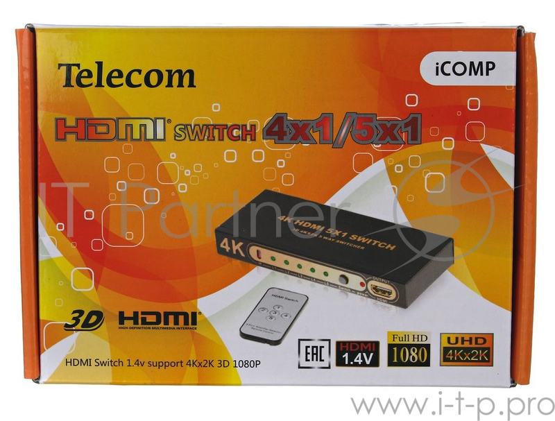 Переключатель Telecom HDMI 4=>1 4k@ 30HZ <TTS7100>
