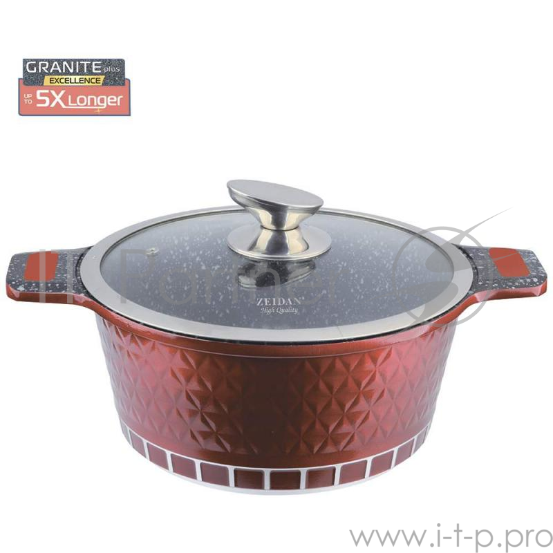Кастрюля ZEIDAN, Z-50333, с/кр 7,7л 7,7 л (28 см), ВНУТРЕННЕЕ КАМЕННОЕ ПОКРЫТИЕ