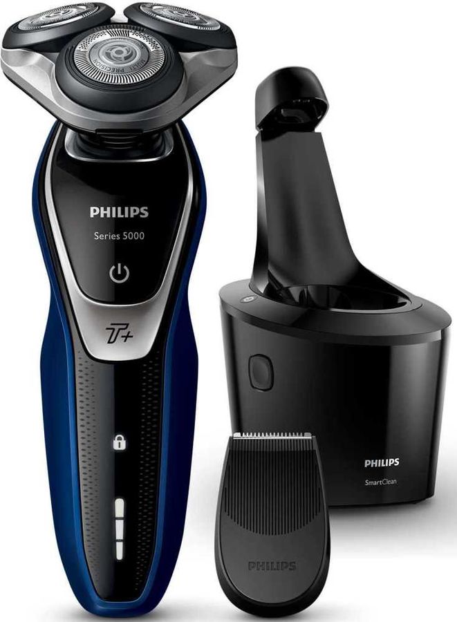 Бритва роторная Philips Series 5000 S5572/10 реж.эл.:3 питан.:аккум. черный/синий