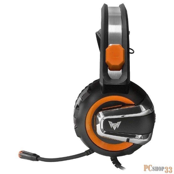 CROWN CMGH-3003 Black&orange (Подключение jack 3.5мм 4pin + адаптер 2*jack spk+mic + USB для подсветки,Частотныи? диапазон: 20Гц-20,000 Гц ,Кабель 3.2