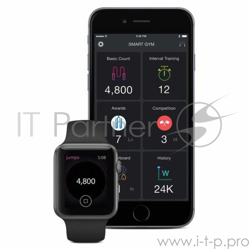 Умная скакалка Smart Rope. Размер M, 258 см. (на рост 165 - 175 см). Цвет красный.