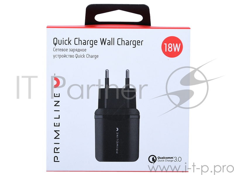 Сетевое зарядное устройство Prime Line QC3.0, черный