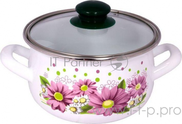 Кастрюля Interos 2400 Розовые герберы,2,1 л