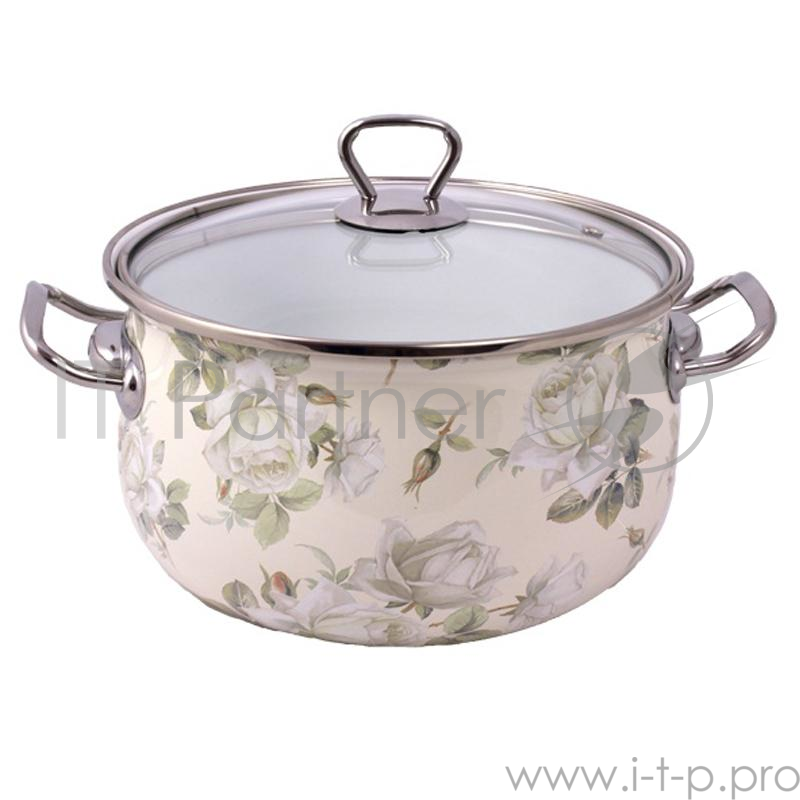 Кастрюля Interos 2362 Белая роза