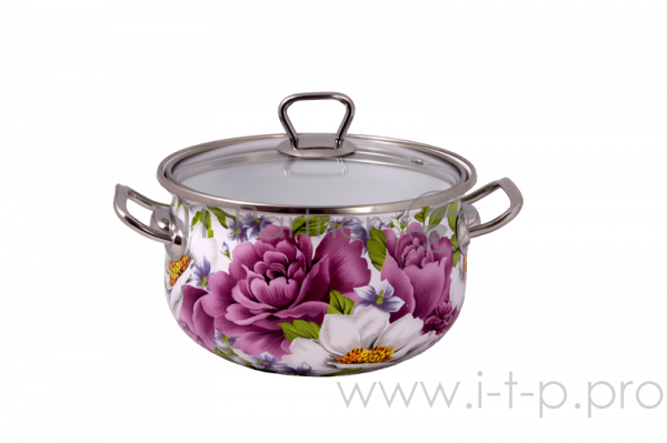 Кастрюля Interos 2545 Пион,2,1 л