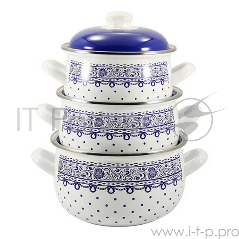 Кастрюля Interos 3661А Ажур синий 3,1 л