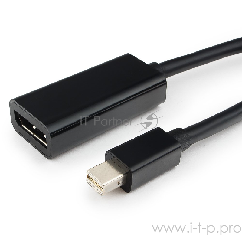 Переходник Cablexpert Переходник miniDisplayPort - DisplayPort, 20M/20F, длина 16см, черный (A-mDPM-DPF-001)