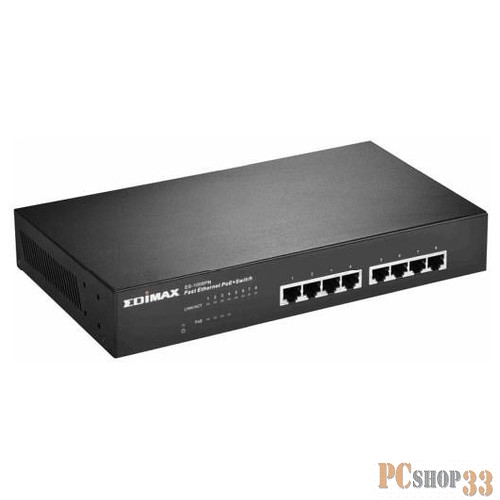 Сетевое оборудование EDIMAX ES-1008P Неуправляемый коммутатор, 8 портов, Ethernet PoE+: 8/8p 10/100, 145W