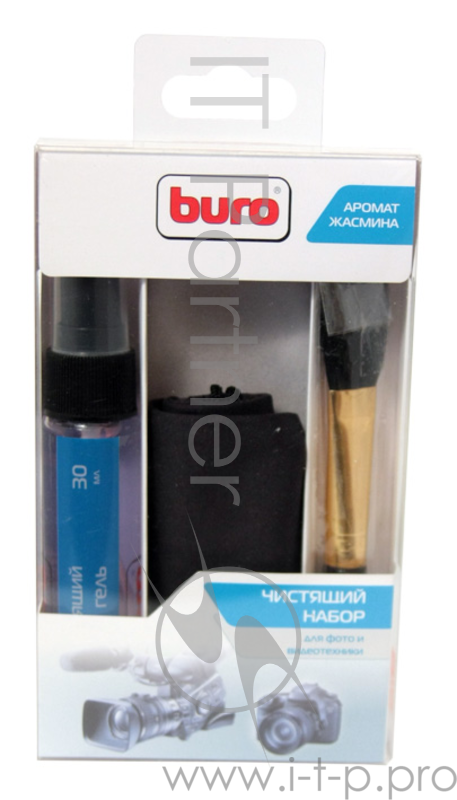 Чистящий набор (салфетки + гель) Buro BU-Photo+Video (3 предмета) для фото и видеотехники блистер 30мл