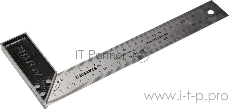 Уровни, рулетки, мерные ленты, линейки, угольники STAYER PROFI 3431-30_z01 Угольник { столярный, гравированная шкала, нержавеющее полотно 37мм, 300мм }