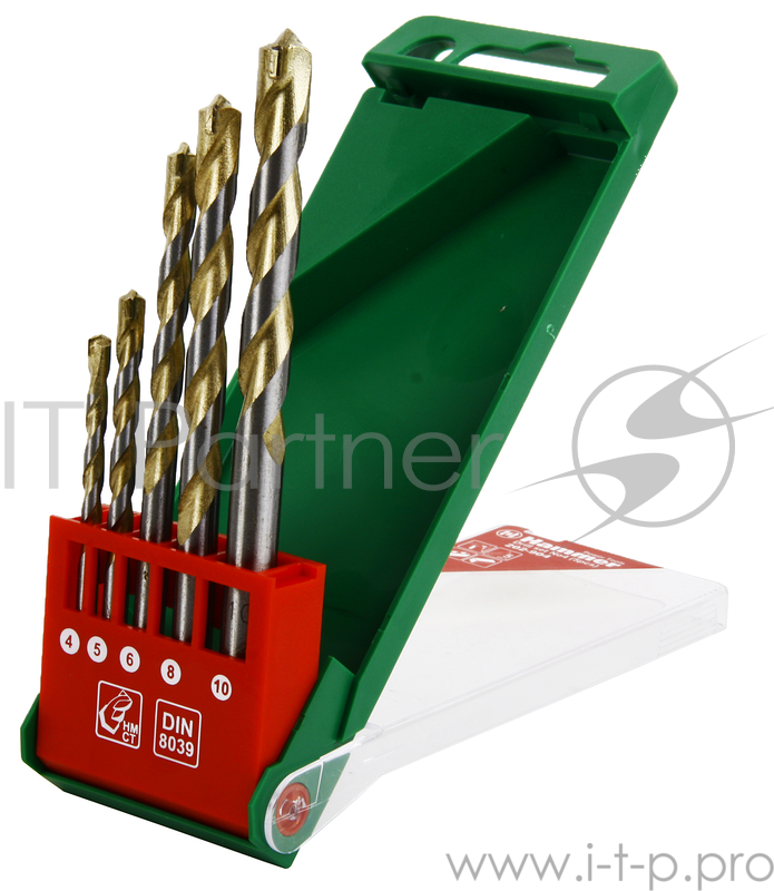 Буры,сверла,долото Набор сверел Hammer Flex 202-904 DR set No4 (5pcs) 4-10mm камень, 5шт. 30785