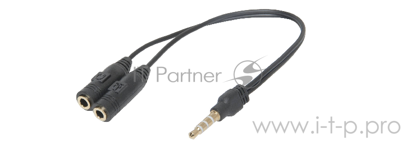 Переходник Defender Переходник Headset Jack 2*3.5jack—3.5 4pin jack 0,15м (63012)