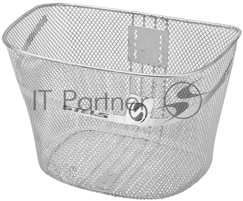 Велокорзина передняя JL-044-2 серебристая для 28 Велокорзина JL-044-2 передняя стальная серебристая с логотипом STELS, размер 35х24,5х28см, стойки для 28 с креплением за ось втулок