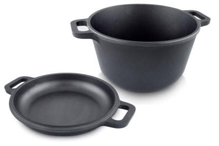 Кастрюля 24ПР 5л лит. с крышкой-сковородой НМП 6850