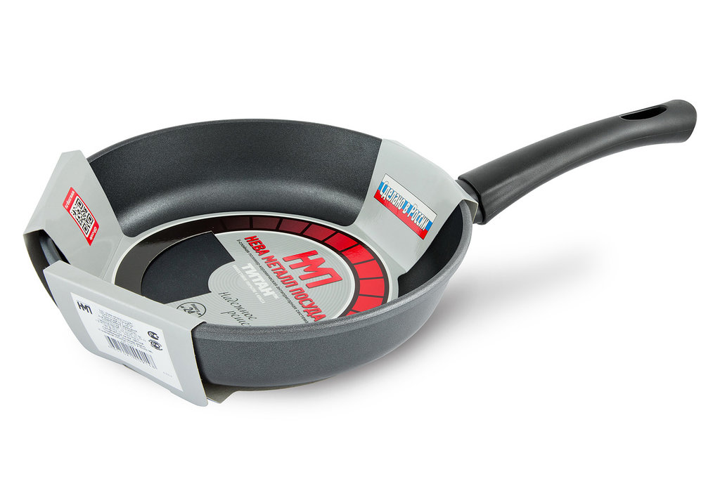 Сковорода 24 ПР литая (полимер-кер.) НМП 9124