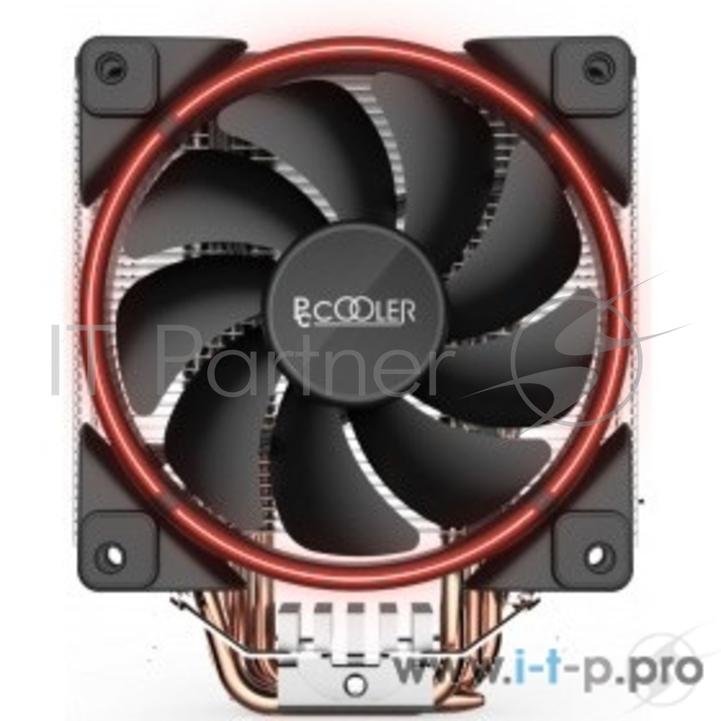 Вентиляторы PCCooler GI-X5R Кулер GI-X5R S775/115X/AM2/AM3/AM4 (24 шт/кор, TDP 160W, вент-р 120мм с PWM, Red LED FAN, 5 тепловых трубок 6мм, 1000-1800RPM, 26.5dBa)