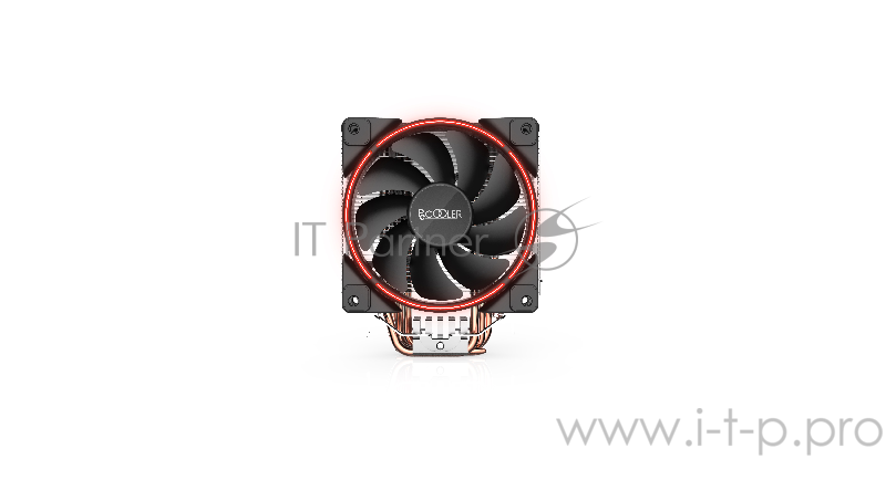 Вентиляторы PCCooler GI-X5R Кулер GI-X5R S775/115X/AM2/AM3/AM4 (24 шт/кор, TDP 160W, вент-р 120мм с PWM, Red LED FAN, 5 тепловых трубок 6мм, 1000-1800RPM, 26.5dBa)