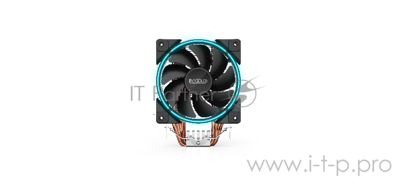 Вентиляторы PCCooler GI-X4 Кулер GI-X4 S775/115X/AM2/AM3/AM4 (24 шт/кор, TDP 145W, вент-р 120мм с PWM, Blue LED FAN, 4 тепловые трубки 6мм, синяя LED подсветка, 1000-1800RPM, 26.5dBa)