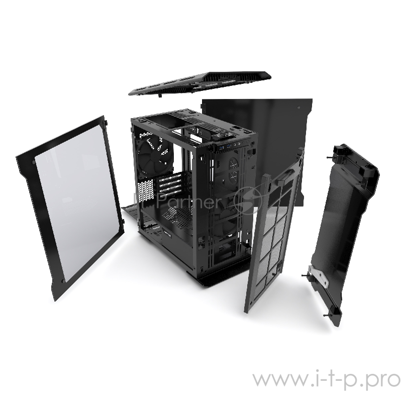 Корпус PHANTEKS Enthoo Evolv Aluminum, Satin Black Edition, RGB LED иллюминация, боковые панели Tempered Glass, Micro ATX