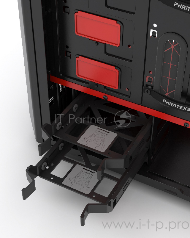 Корпус PHANTEKS Enthoo Evolv IT, Black-Red Edition, RGB LED иллюминация, боковая панель Tempered Glass, Mini ITX