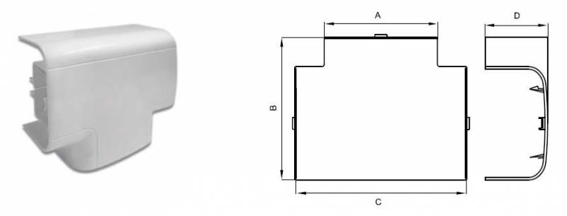 Тройник DKC 01006 In-liner Front 110x50мм серый (упак.:1шт)