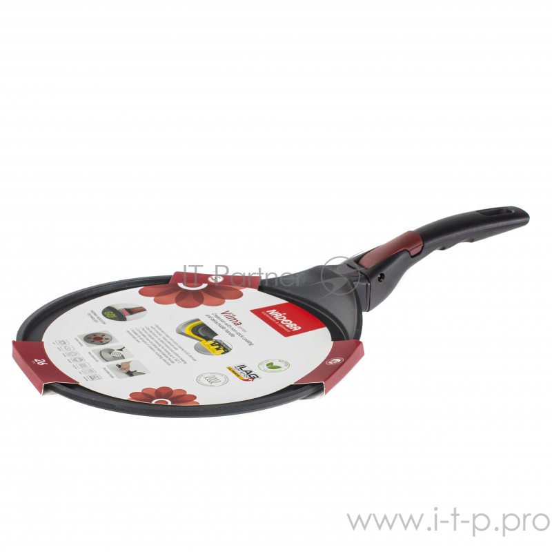 Сковорода блинная с антипригарным покрытием и съёмной ручкой, 26 см, NADOBA, серия VILMA