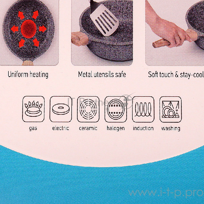 Сковорода с антипригарным покрытием, 24 см, NADOBA, серия MARMIA