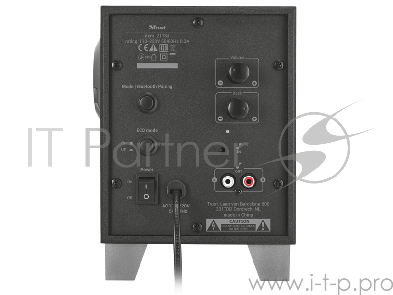 Колонки TRUST 2.1 ZELOS BT black (30Вт,3,5mini-jack)