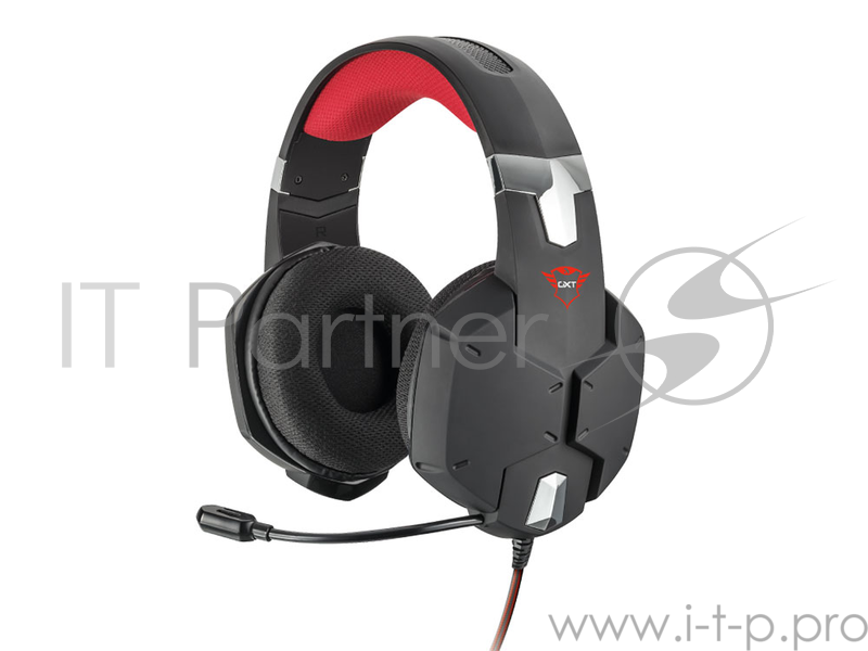 Гарнитура TRUST GXT 322 black red (гибкий микрофон,Регулятор громкости,отключения микрофона,кабель 2 м.)