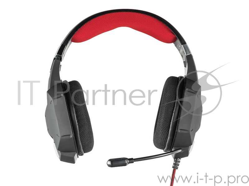 Гарнитура TRUST GXT 322 black red (гибкий микрофон,Регулятор громкости,отключения микрофона,кабель 2 м.)