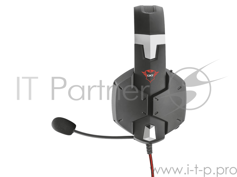 Гарнитура TRUST GXT 322 black red (гибкий микрофон,Регулятор громкости,отключения микрофона,кабель 2 м.)