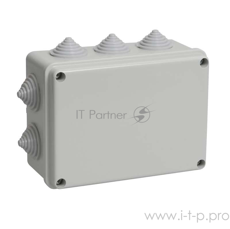 Iek UKO10-150-110-070-K41-44 Коробка КМ41241 распаячная для о/п 150х110х70 мм IP44 (RAL7035, 10 гермовводов)