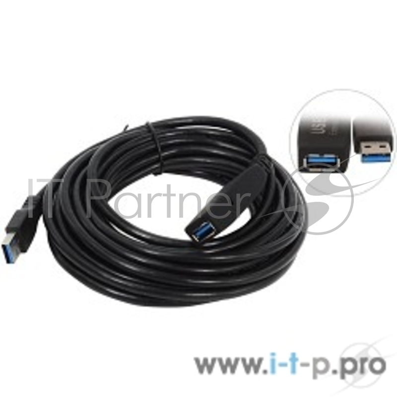 Кабель VCOM CU827 Кабель-адаптер USB3.0-repeater, удлинительный активный Am--Af 5м VCOM