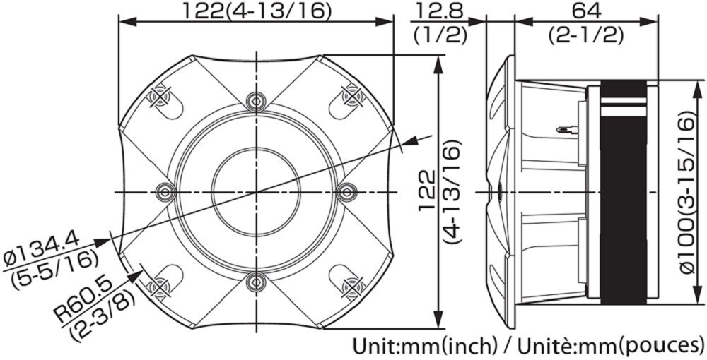 Колонки автомобильные Kenwood KFC-PST20 4Ом (ком.:1кол.) твитер