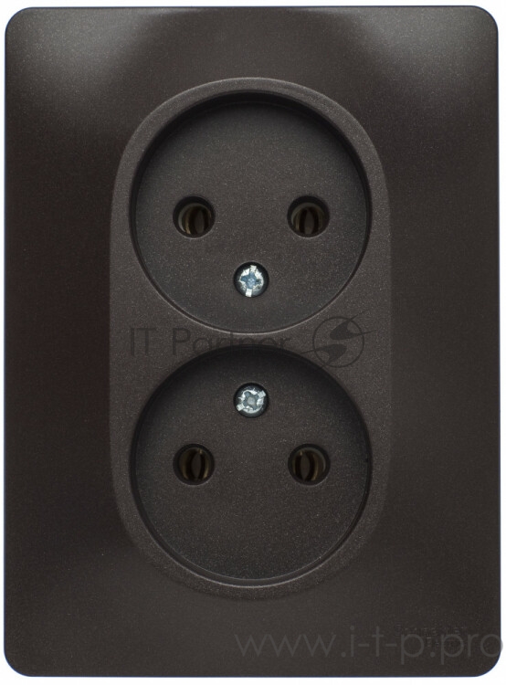 Schneider-electric GSL000820 GLOSSA РОЗЕТКА двойная без заземления, 16А, 250В, в сборе, ШОКОЛАД