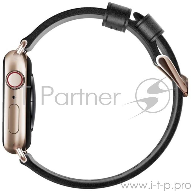 Ремешок Nomad Modern Strap (Slim) для Apple Watch 40mm/38mm. Материал кожа натуральная. Цвет ремешок черный, застежка золотой.