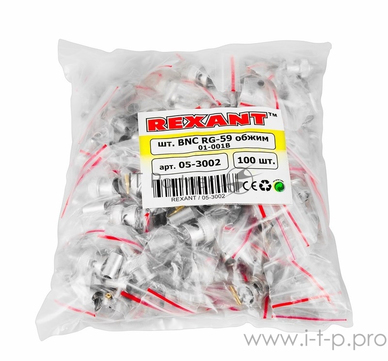 Коннектор Rexant (05-3002) РАЗЪЁМ штекер BNC RG-59 обжим (01-001B)