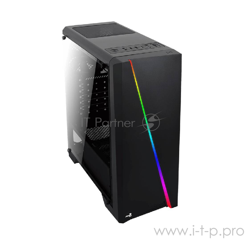Корпус Aerocool Cylon Mini (2xUSB, 2xAudio, 0.5 мм, 80 мм FAN, RGB подсветка, окно, mATX, без БП)