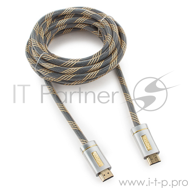 Кабель HDMI Cablexpert, серия Platinum, 4,5 м, v2.0, M/M, позол.разъемы, металлический корпус, нейлоновая оплетка, блистер (CC-P-HDMI02-4.5M)