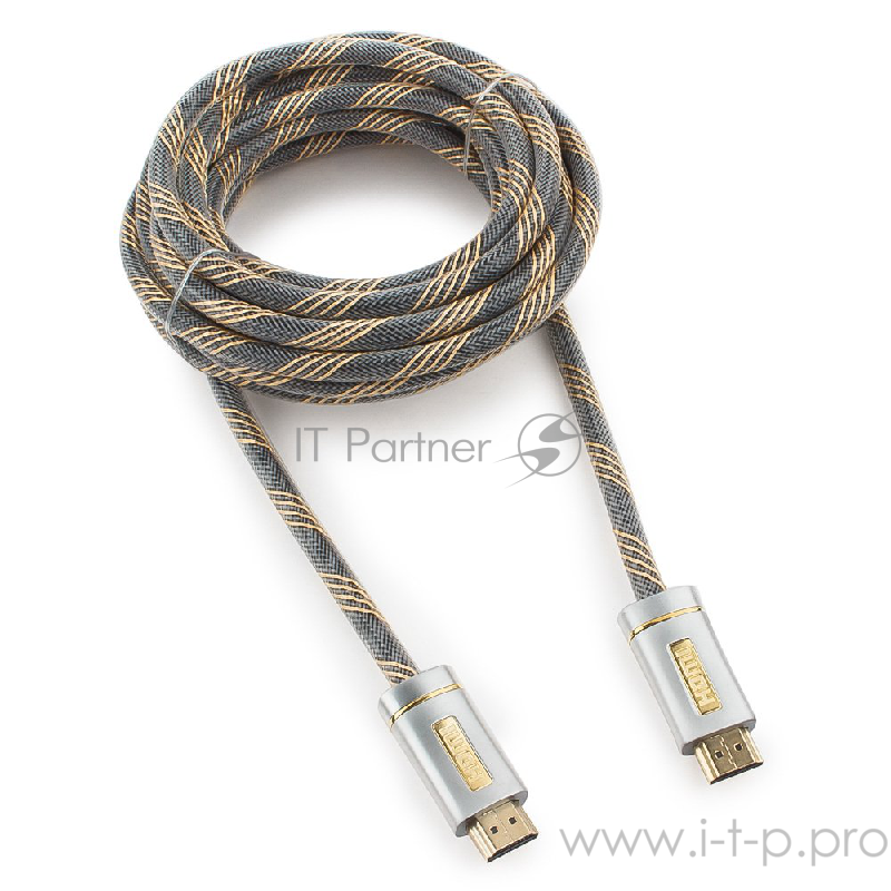 Кабель HDMI Cablexpert, серия Platinum, 4,5 м, v2.0, M/M, позол.разъемы, металлический корпус, нейлоновая оплетка, блистер (CC-P-HDMI02-4.5M)